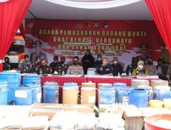 Polda DIY Musnahkan Barang Bukti Peredaran Obat Terlarang.