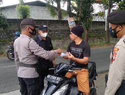 Jajaran Polsek Berbah Lakukan Giat Rutinitas Ops Yustisi Bagi Masker Dan Sosialisasi Prokes
