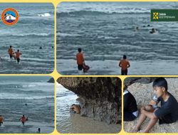 Dua Wisatawan Asal Boyolali Terseret Ombak Pantai Sundak