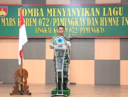Kodim 0732/Sleman Menjuarai Lomba Menyanyi Mars Korem 072/Pamungkas dan Hymne TNI AD