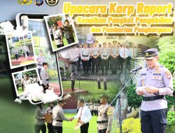 Kapolres Pimpin Upacara Korp Raport Kenaikan Pangkat Pengabdian dan Reward kepada Personil Polres Gunungkidul
