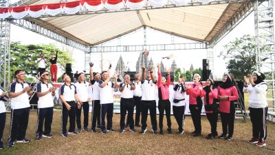 Sambut Hari Jadi Polwan Ke-75, Polwan Polda DIY Gelar Olah Raga Bersama
