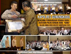 Polres Gunungkidul Menerima Penghargaan Juara 1 Lomba Video Kreatif dari Kompolnas