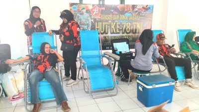 Giat Donor Darah HUT TNI Ke-78 di Kodim 0729/Bantul Diikuti MPC Pemuda Pancasila