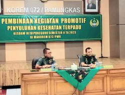 Pembinaan Kegiatan Promotif dan Penyuluhan Kesehatan Terpadu di Makorem 072/Pamungkas