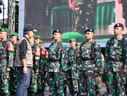 Komandan Beserta Prajurit Lanal Bandung Ikuti Apel Kesiapsiagaan Penanggulangan Bencana Alam TA. 2023