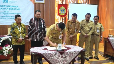 Bupati Gunungkidul Teken MoU dengan PT. Bank Syariah Indonesia