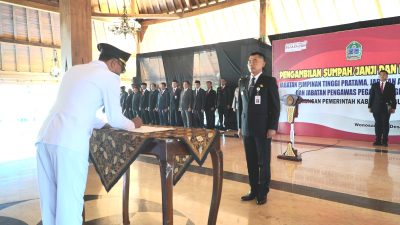 Bupati Sunaryanta Lantik Sejumlah Pejabat Tinggi Pratama Dilingkup Pemkab Gunungkidul