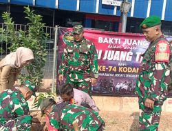 Lahan Hijau Pepohonan, Danramil Jatinegara Bersama Tiga Pilar Tanam Pohon Produktif