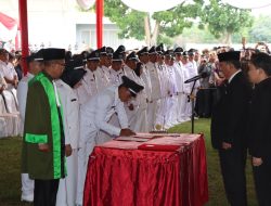 Polres Muara Enim Lakukan Pengamanan Pelantikan 39 Kepala Desa Se Kabupaten Muara Enim