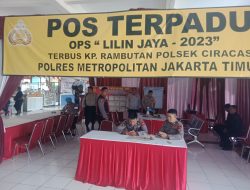 Ops Lilin Jaya 2023 , Kapolsek Ciracas kontrol Pos Terpadu Terbus Kp. Rambutan