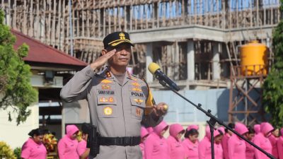 57 Personil Polres dan Brimob Merauke Laksanakan Upacara Korp Raport Kenaikan Pangkat