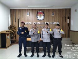 Antisipasi Gangguan Kamtibmas, Satgas OMB Polres Metro Bekasi Kota Lakukan Penjagaan Kantor KPU Kota Bekasi