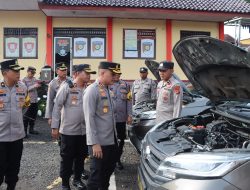 Pastikan Ranmor Dinas dan Peralatan Dalmas Siap Untuk Amankan Pemilu 2024, Kapolres Muara Enim Pengecekan