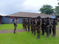 Jamin Keamanan Tahapan Pemilu 2024, Satgas Tindak Brimob Kaltim Laksanakan Latihan