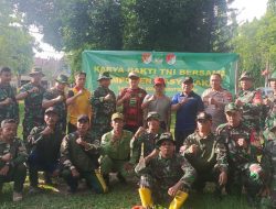 Koramil 04/Jatiasih Karya Bakti Bersihkan Parit dan Gorong Gorong