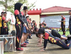 Ujian Kesemaptaan Jasmani dan Beladiri Polri berkala semester I 2024 personel Satbrimob Polda Kalbar