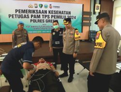 Polres Gresik Gelar Permeriksaan Kesehatan Personil Pam TPS Ops Mantab Brata Semeru 2024