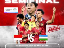 Nonton Bareng Semi Final Sepak Bola AFC U23 di Lapangan Paseban Bantul