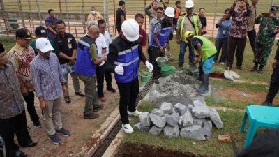 Dispora Gunungkidul Lakukan Ground Breaking Rehabilitasi Stadion Handayani