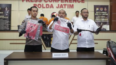 Polda Jatim Berhasil Amankan Tiga Tersangka Curanmor Satu Diantaranya Bersenjata Airsoft Gun