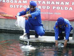 Ditpolairud Polda DIY Tebar 5.000 Bibit Ikan Air Tawar di Embung Merdeka