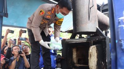 Polresta Sidoarjo Musnahkan Barang Bukti Sabu Senilai Rp 30 Miliar
