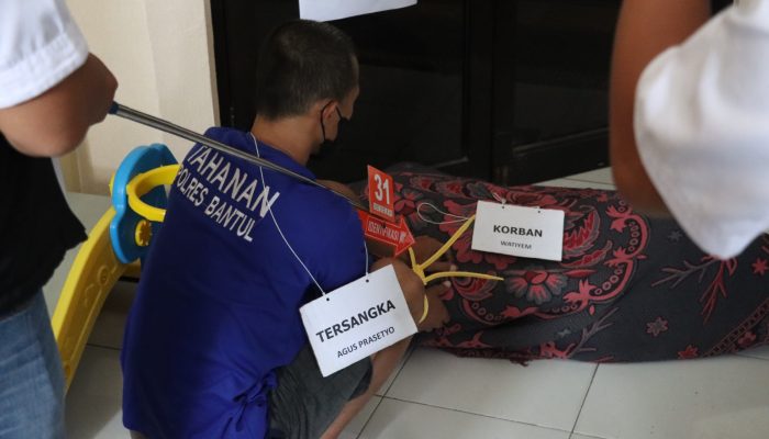 Rekonstruksi Kasus Suami Bunuh Istri di Bantul, Pelaku Peragakan 34 Adegan