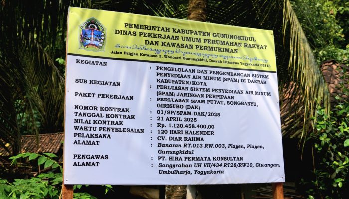 Gunungkidul Terima Dana Alokasi Khusus Rp 6,1 Miliar untuk Pembangunan Infrastruktur Air Minum