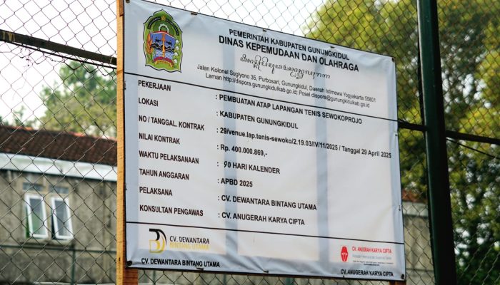 Gunungkidul Siapkan Venue Tenis untuk Porda 2025 dengan Anggaran Rp 400 Juta