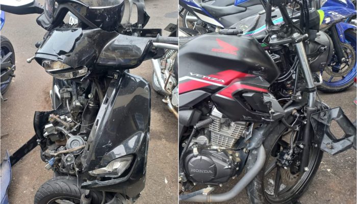 Tabrakan Dua Sepeda Motor di Siyono Tengah, Dua Orang Luka Berat