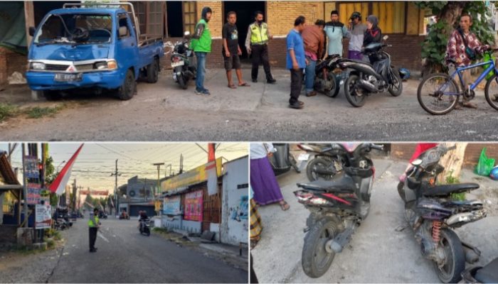 Gara-gara Rem Blong, Pikap Tabrak Dua Motor yang Sedang Berhenti di Lampu Merah Wiyoro, Dua Korban Luka-luka