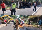 Truk Terguling di Patuk Gunungkidul, Beruntung Nihil Korban Jiwa
