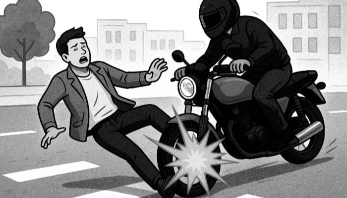 Pejalan Kaki Terserempet Motor, Alami Cidera Kepala Berat