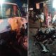 Pemotor Terpental, Pick Up Ringsek Usai Selip dan Tabrak Warung Gudeg di Bantul