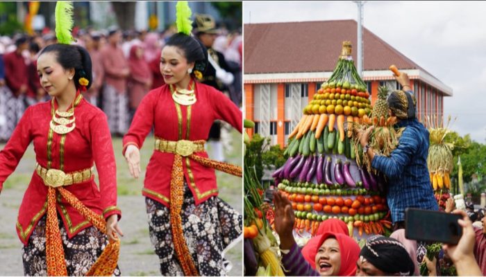 Meriah! Tari Kolosal hingga Perebutan Gunungan Warnai HUT ke-195 Gunungkidul