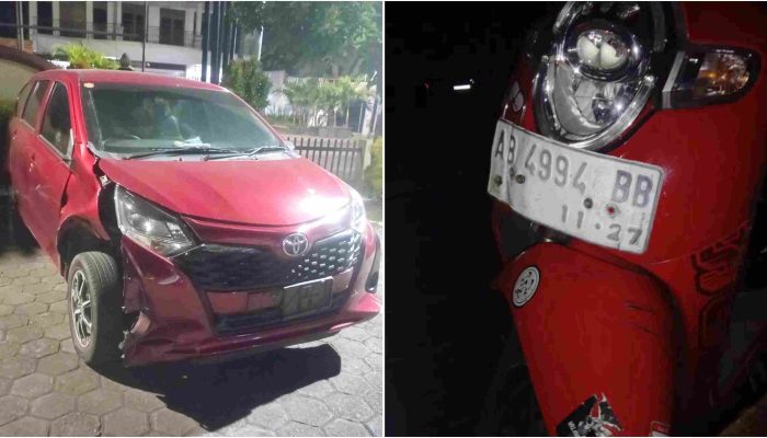 Pemotor Zig-Zag Tabrak Mobil di Imogiri Barat, Dua Orang Terluka