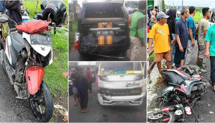 Kecelakaan Beruntun di Simpang Dawetan, Truk Hantam Mobil Seret Dua Motor