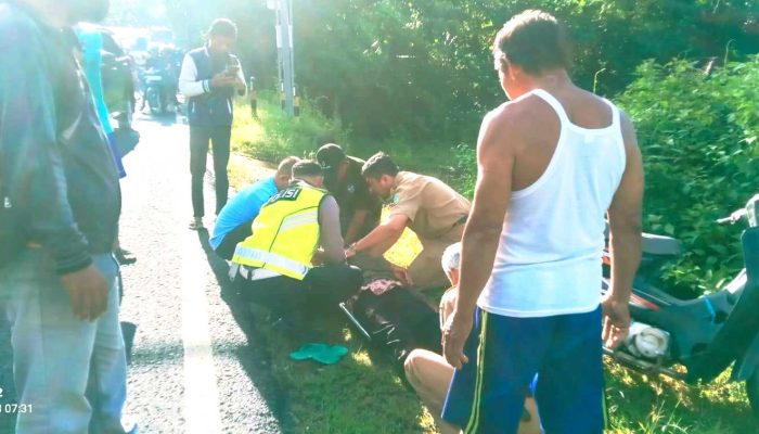 Akibat Jalan Berlubang, Pemotor Terjatuh di Jalur Jogja-Wonosari