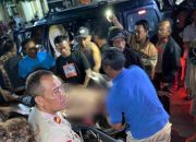 Mobil Carry Hantam Tiang Listrik Didepan Mako Polsek Tepus, Pengemudi Tak Sadarkan Diri