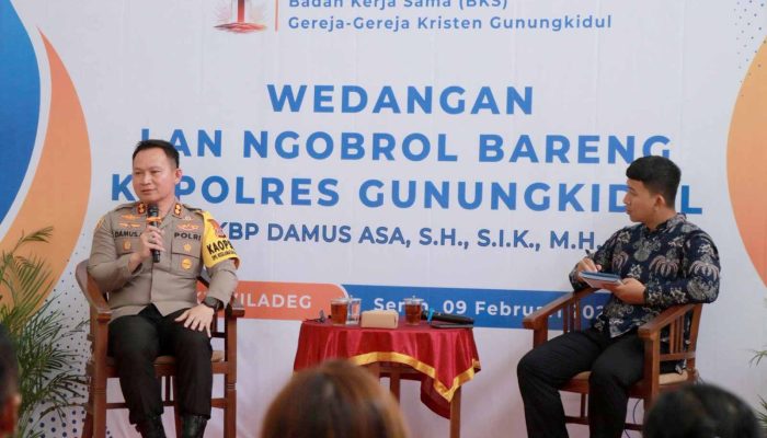 Wedangan Bareng Tokoh Gereja, Kapolres Gunungkidul Ajak Warga Jaga Kamtibmas