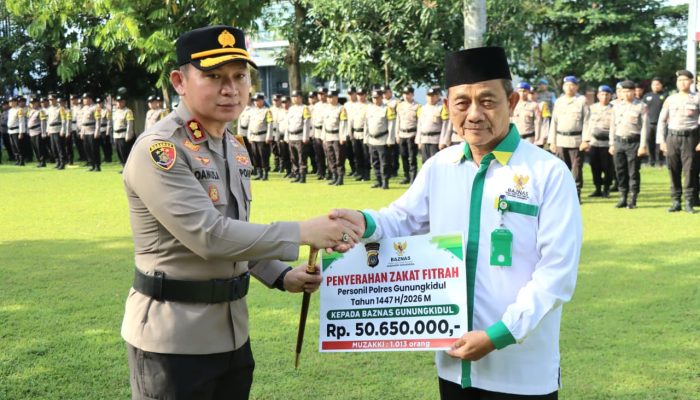 Jelang Idulfitri, Polres Gunungkidul Himpun dan Salurkan Zakat Rp50 Juta Lebih