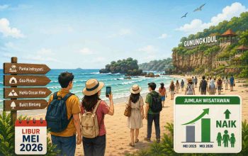 Jumlah Wisatawan Gunungkidul Naik Saat Libur Mei 2026, PAD Tembus Rp21 Miliar
