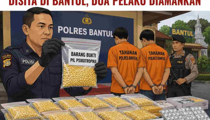 Ratusan Pil Psikotropika Disita di Bantul, Dua Pelaku Diamankan