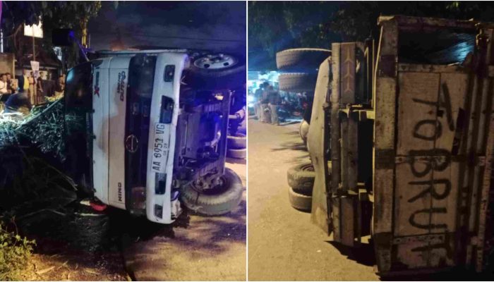 Diduga Hilang Kendali Saat Berbelok, Truk Timpa Motor yang Berhenti di Lampu Merah, Pemotor Patah Tulang