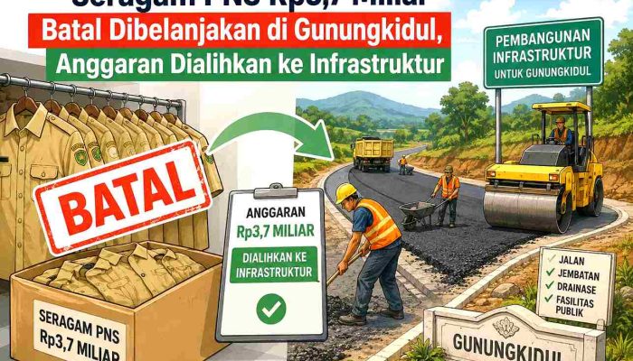 Seragam PNS Rp3,7 Miliar Batal Dibelanjakan di Gunungkidul, Anggaran Dialihkan ke Infrastruktur