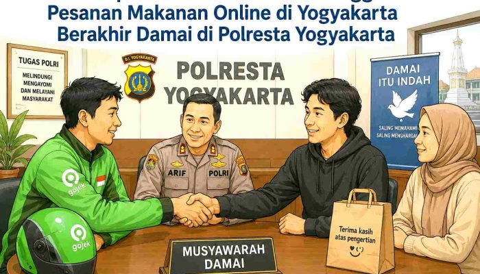 Kesalahpahaman Driver dan Pelanggan Pesanan Makanan Online di Yogyakarta Berakhir Damai di Polresta Yogyakarta